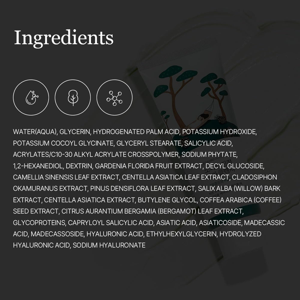 ROUND LAB Pine Calming Cica Cleanser associe BHA et LHA pour une exfoliation légère et pores nets.