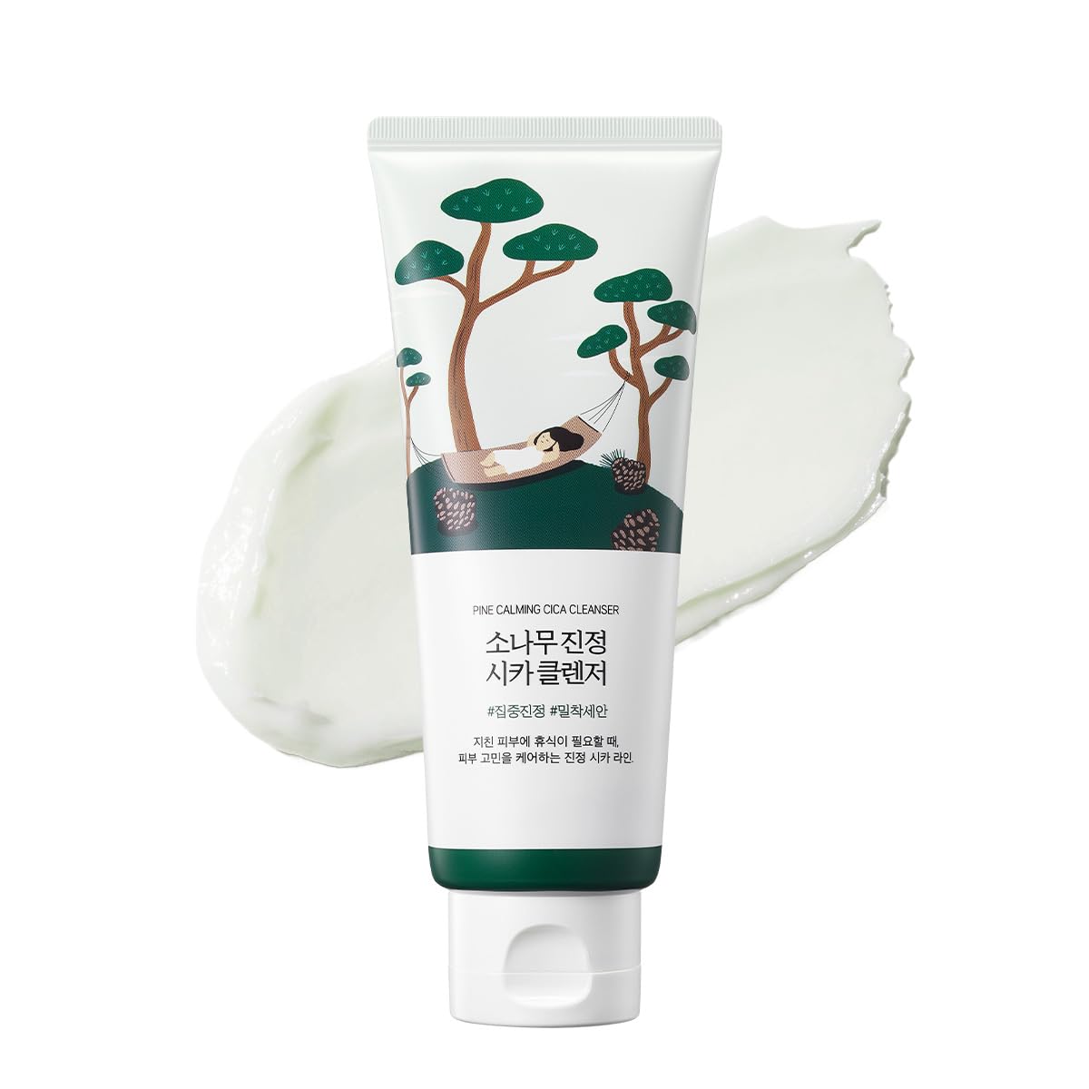 ROUND LAB Pine Calming Cica Cleanser bouteille, idéal pour une routine quotidienne du visage.