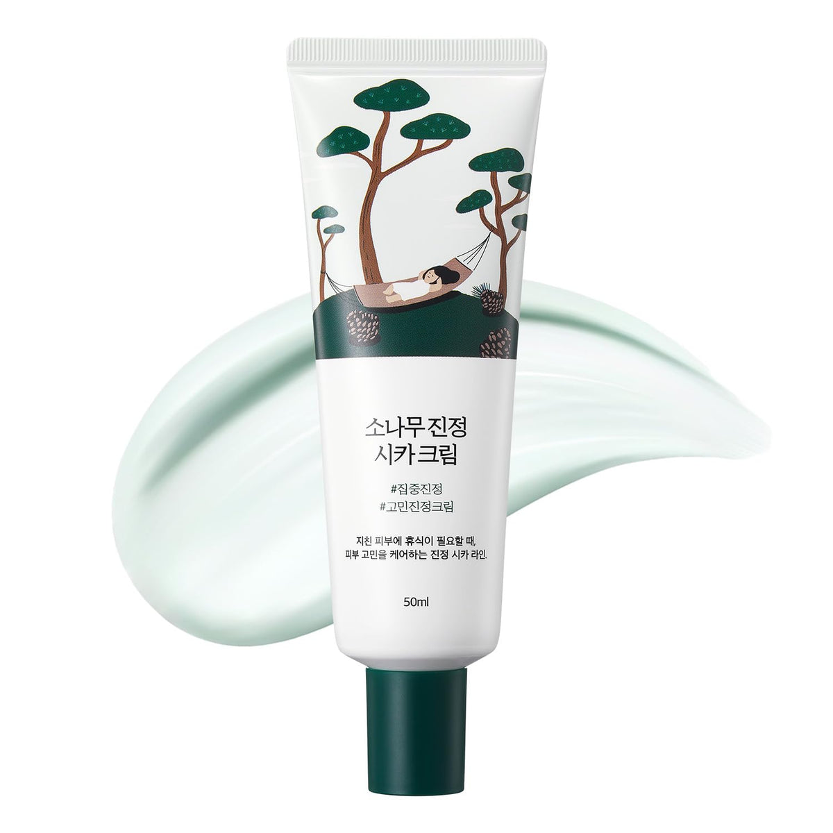 ROUND LAB Pine Calming Cica Cream – Bouteille pour apaisement rapide de la peau.