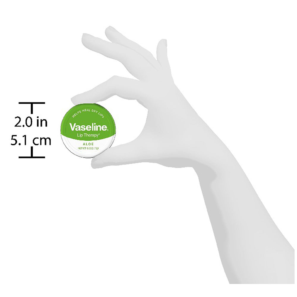 Routine Quotidienne Lèvres Vaseline Aloe en tin réconforte lors de mouvements.