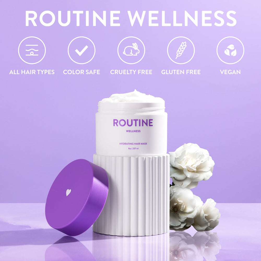 Routine Wellness Ingrédients clés: biotine, romarin et avocat pour nourrir en profondeur.