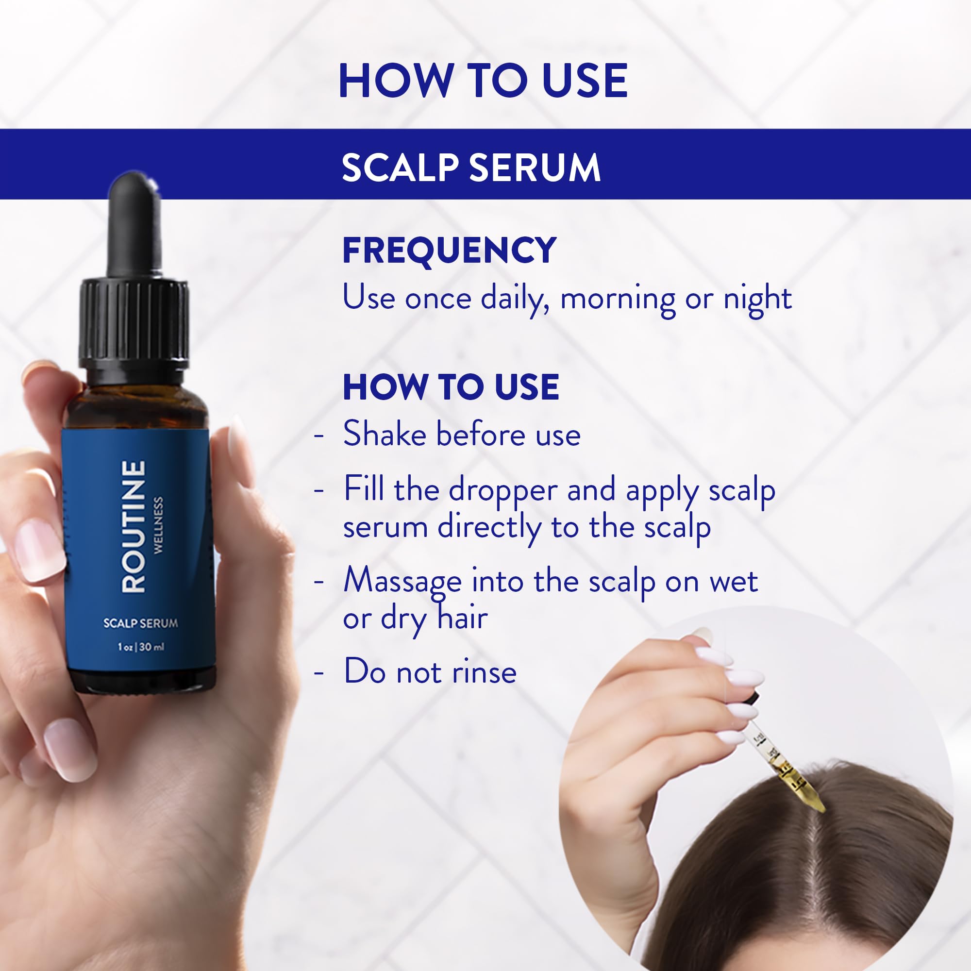 Apaisement du cuir chevelu avec le sérum Routine Wellness.
