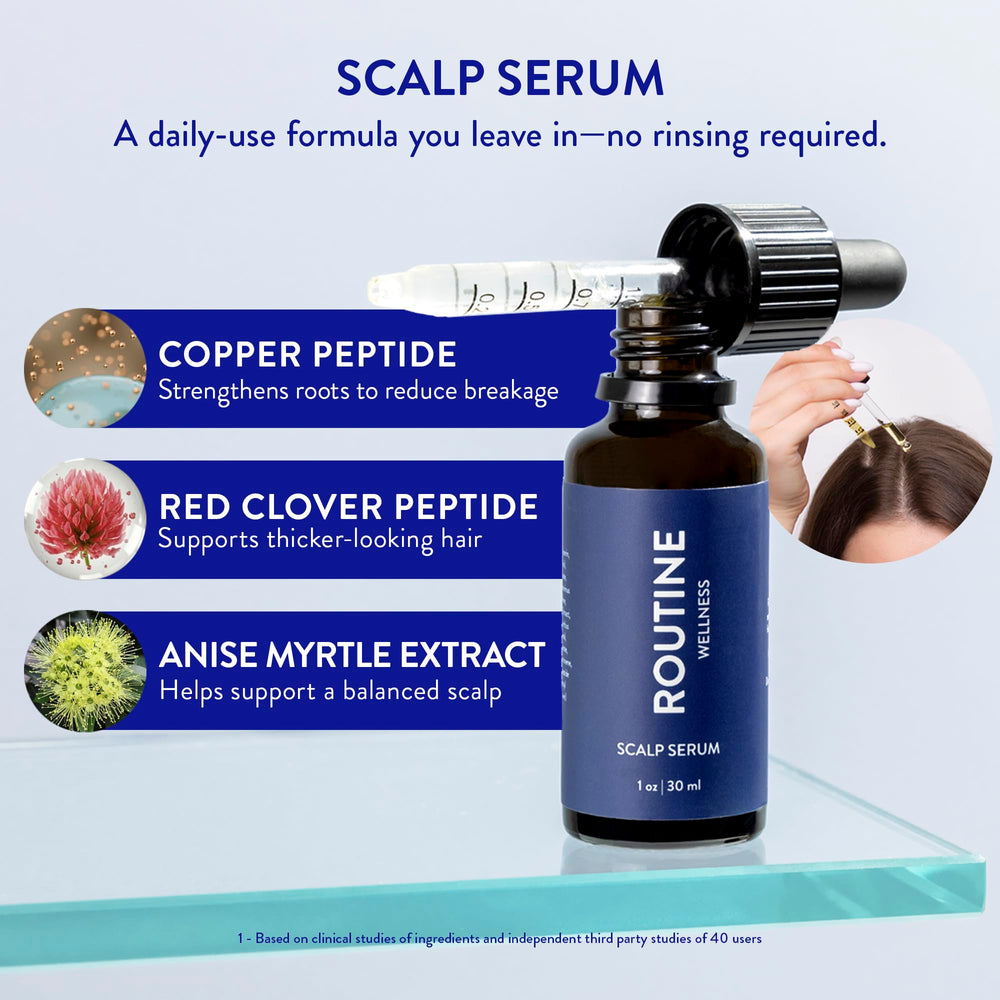 Application rapide du sérum Routine Wellness sans résidu gras.