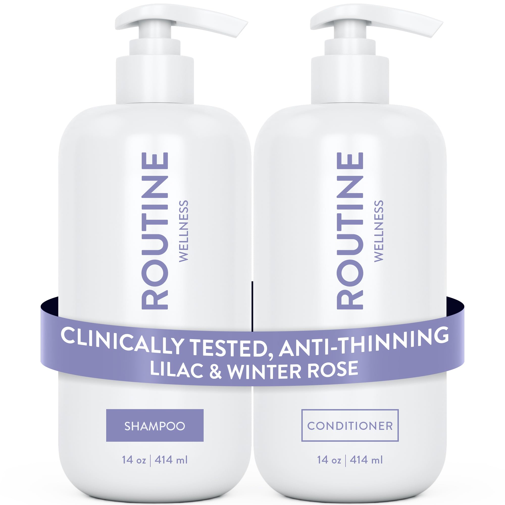 Routine Wellness Shampoing anti-affaissement – bouteille élégante pour démarrer une routine fortifiante.