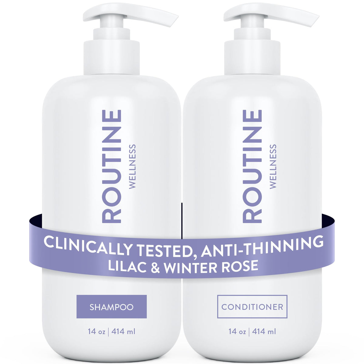 Routine Wellness Shampoing anti-affaissement – bouteille élégante pour démarrer une routine fortifiante.