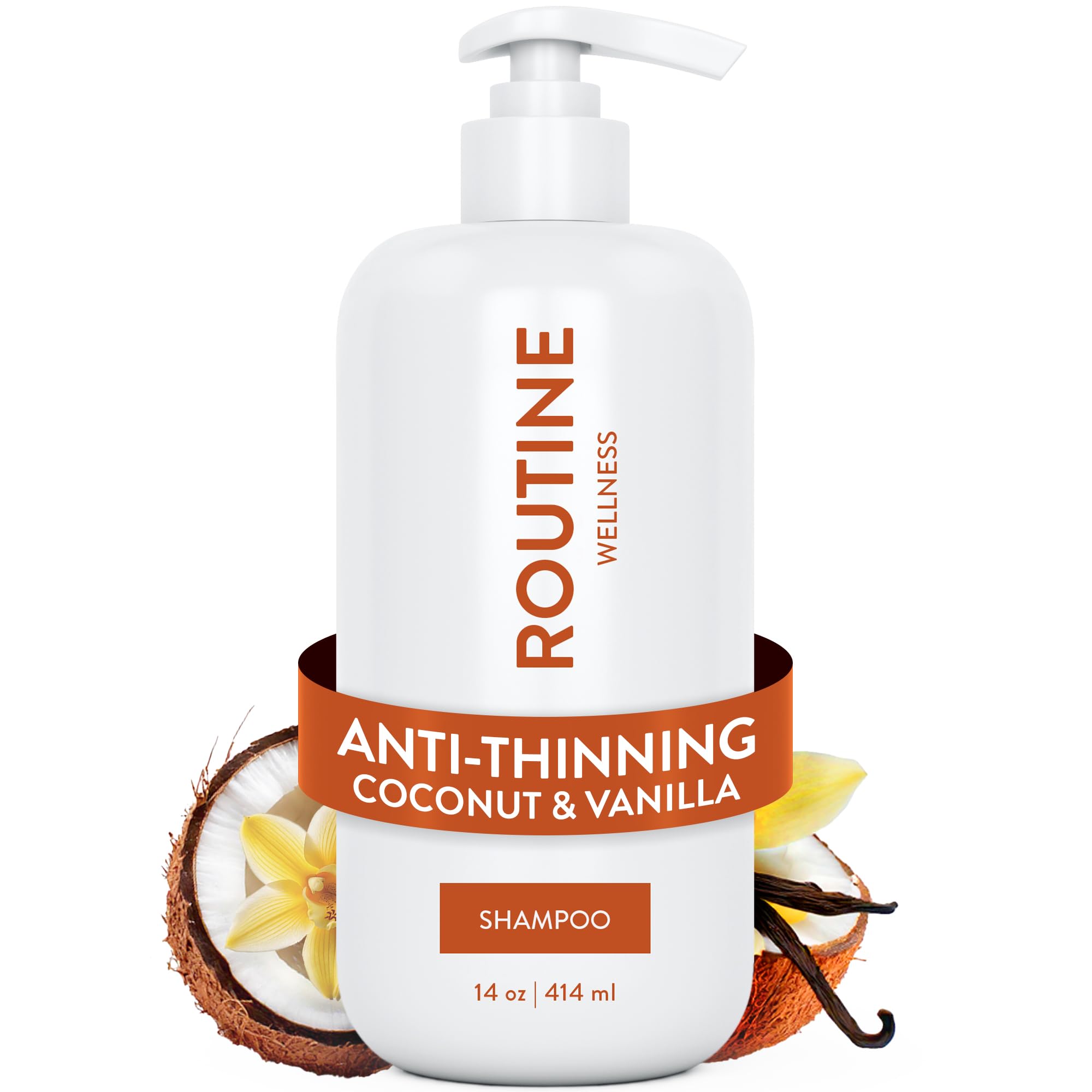 Routine Wellness Shampoing anti-affinement, verser le produit pour cheveux plus forts et volumineux