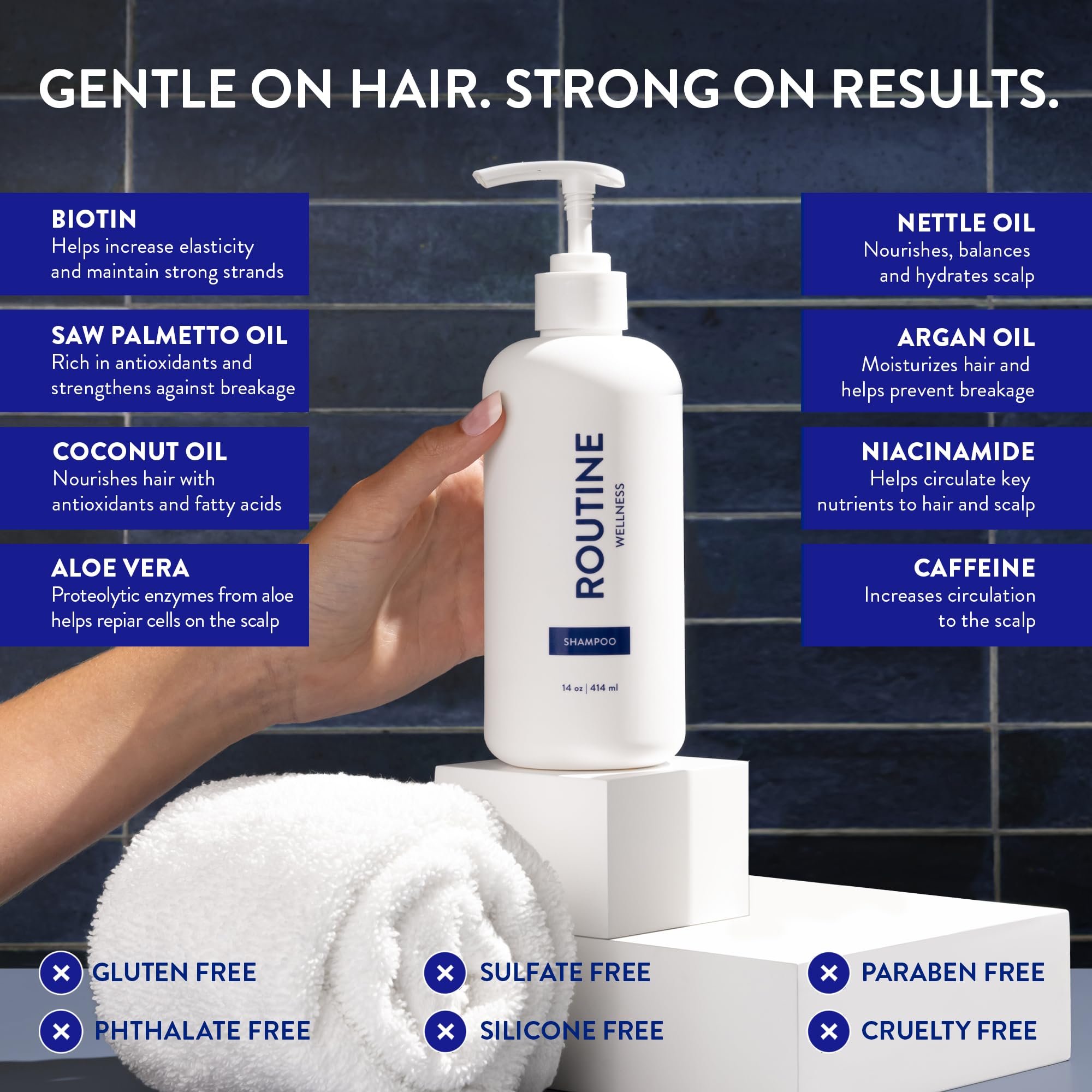 Routine Wellness Shampoing anti-affinement, huile d’argan présente, revitalisation en profondeur