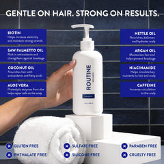Routine Wellness Shampoing anti-affinement, huile d’argan présente, revitalisation en profondeur