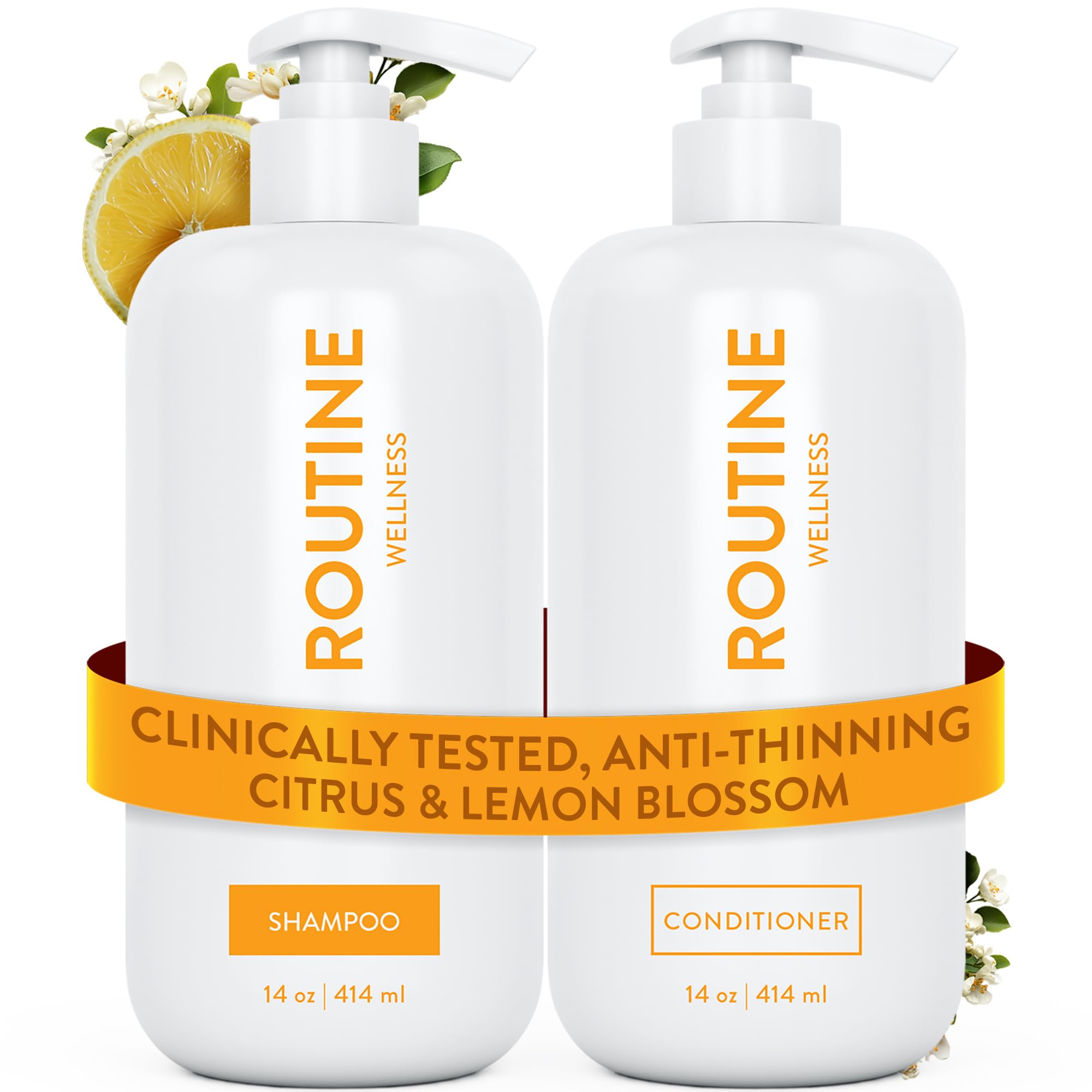 Routine Wellness Shampoing: flacon volume, cheveux plus forts et volumineux.