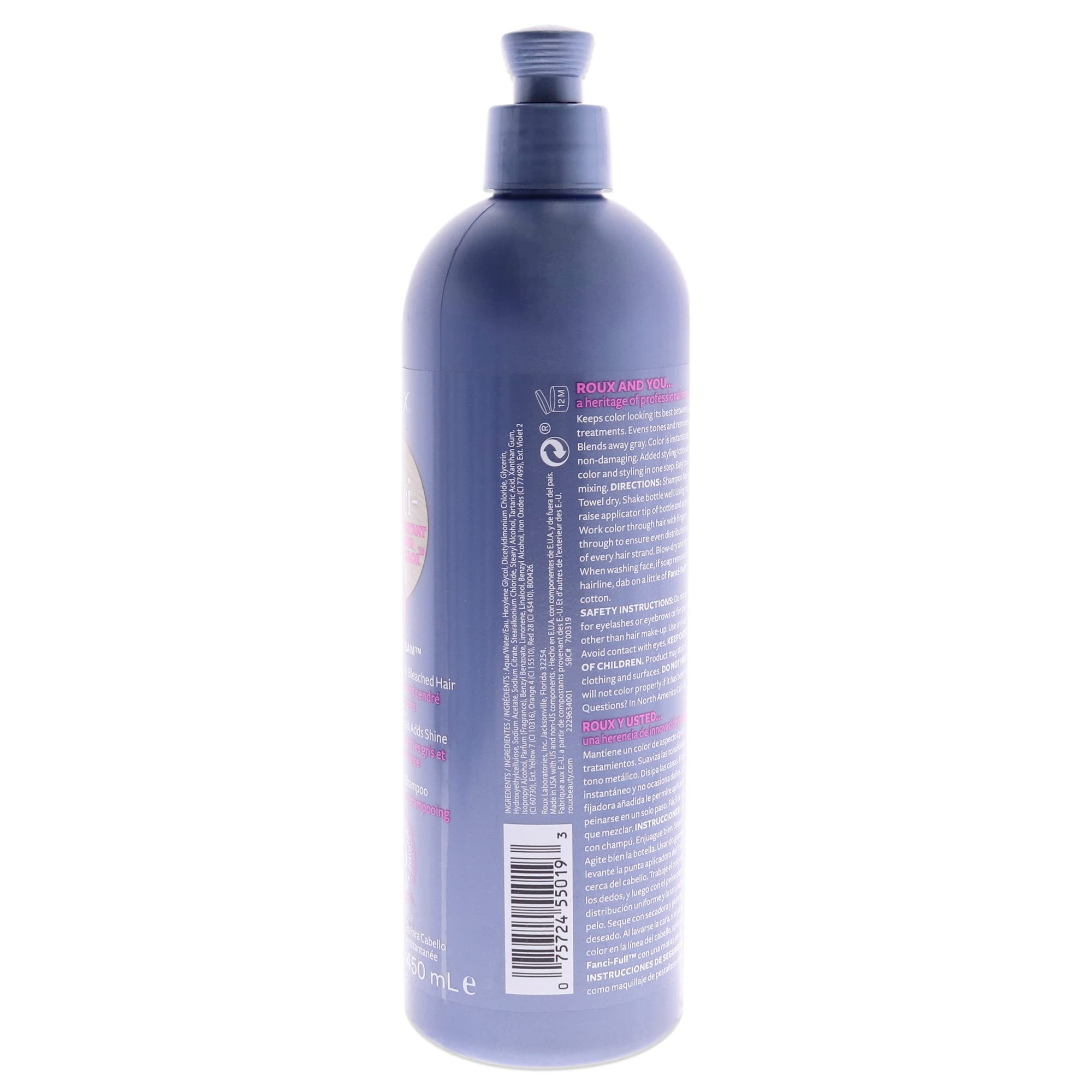 Roux Fanci-Full Rinse: teinte crème douce pour cheveux, longue tenue et brillance.