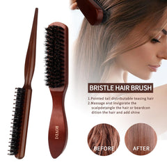 ROVDI brosse en bois à poils de sanglier pour démêlage en douceur.