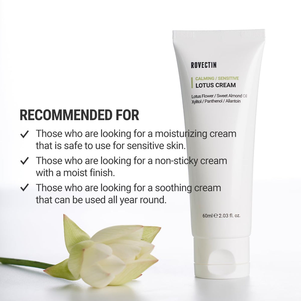 ROVECTIN Crème Lotus 75% Extrait Lotus purification douce et hydratation