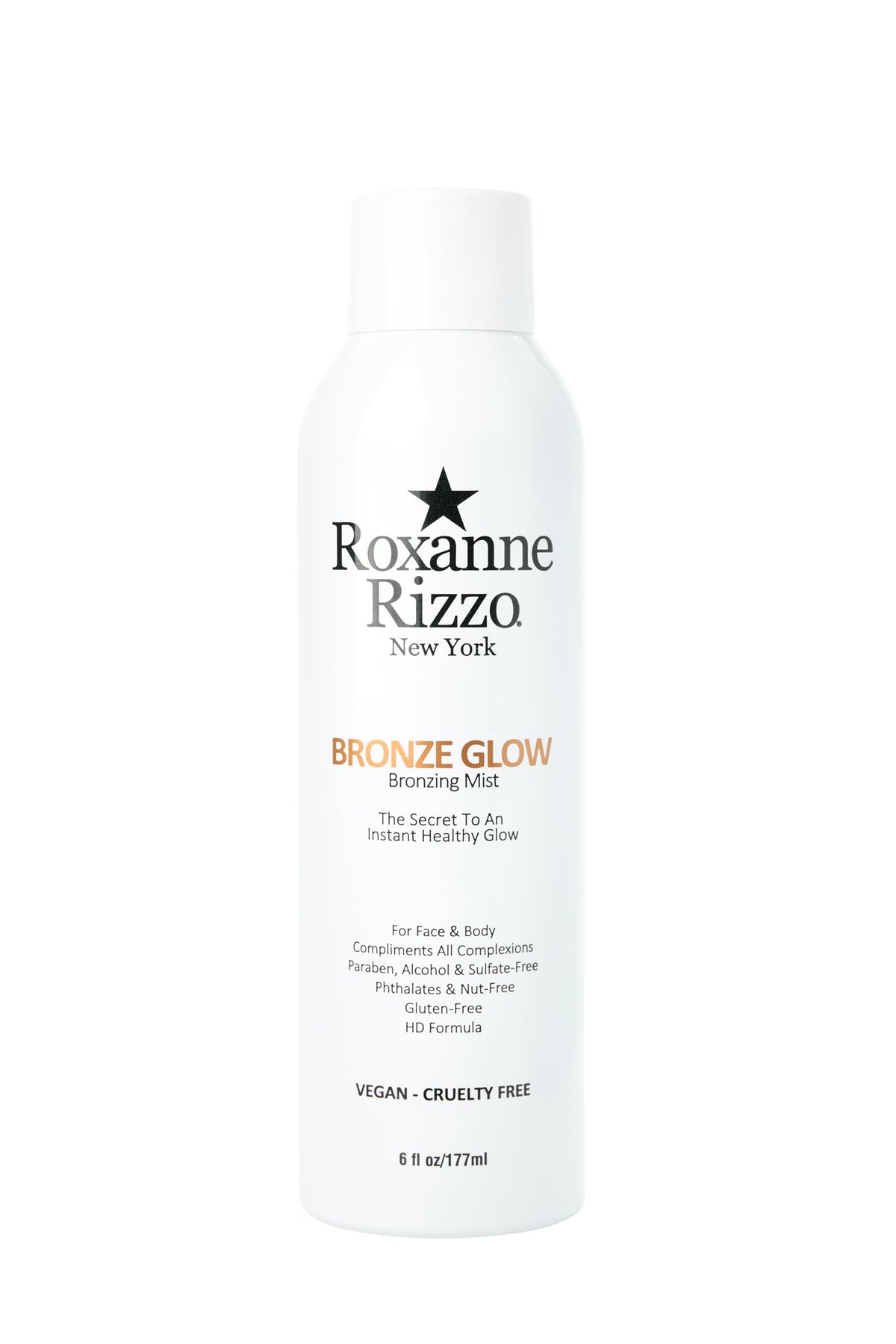 Roxanne Rizzo Bronze Glow flacon-pulverisateur offre une brillance naturelle et fraîche