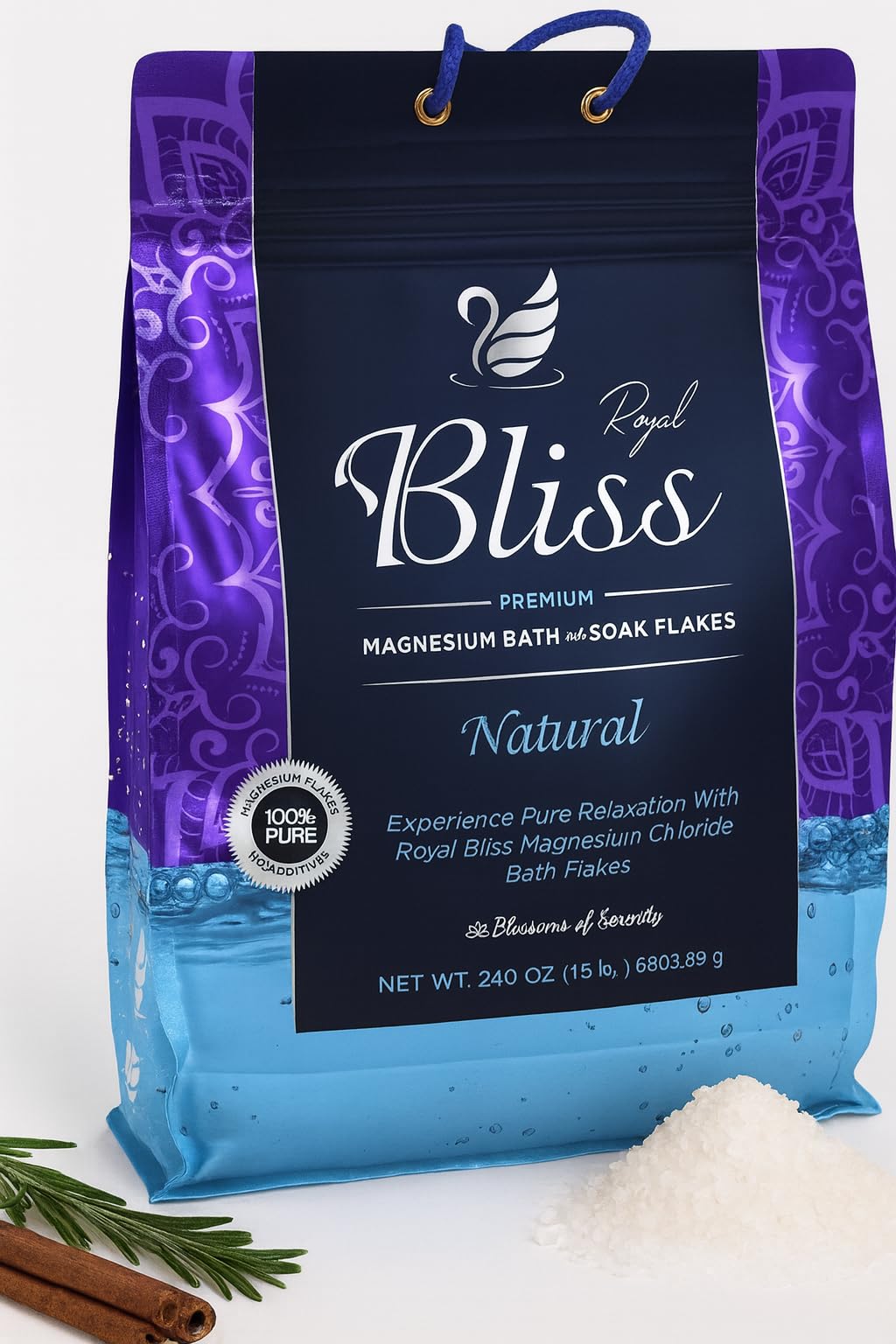 Royal Bliss magnésium bain-pieds flocons sél 15lb: relaxation rapide et absorption efficace.