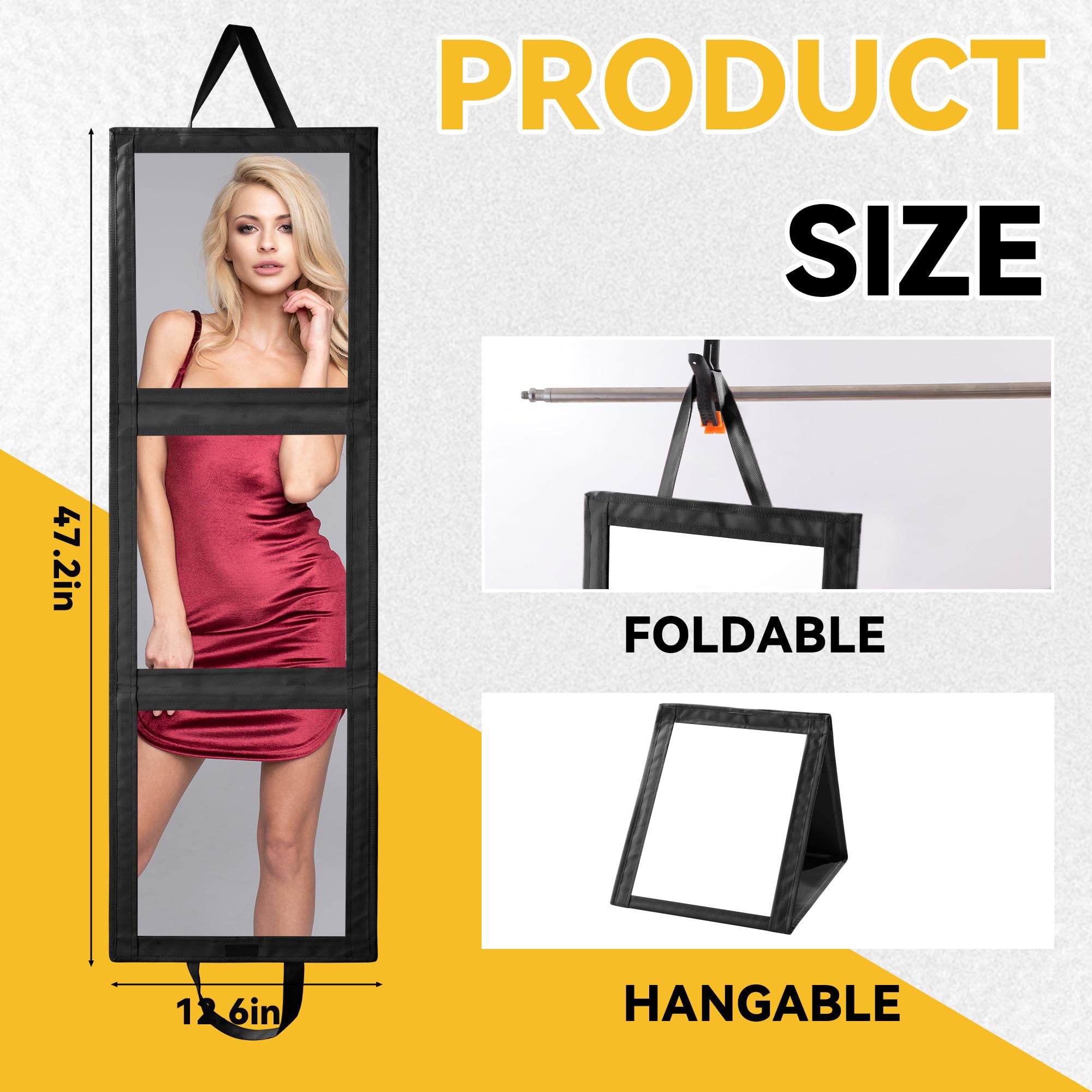 ROYALAY Miroir portable noir — idéal pour les coulisses et les déplacements.