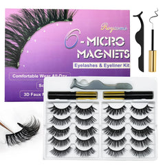 Royaomis cils magnétiques avec liner magnétique ensemble pour un regard naturel.