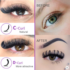 Royaomis cils faux D-Curl, effet naturel et pose rapide