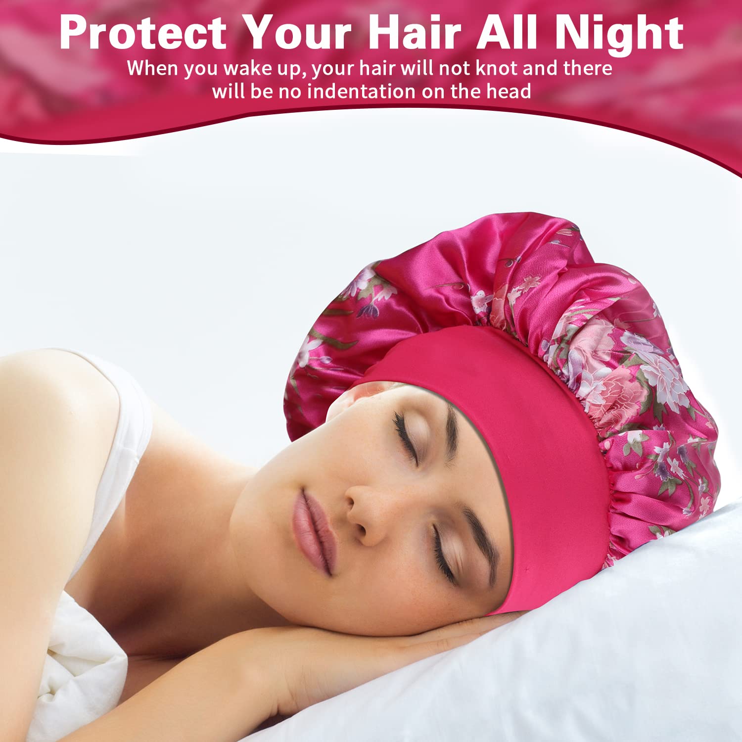 Bonnet ROYBENS satin-confort pour cheveux bouclés, parfait au repos des boucles