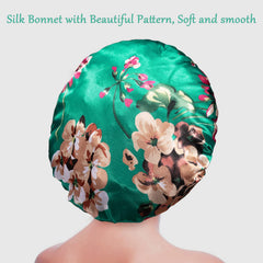 ROYBENS bonnet satin grand diamètre 32 cm pour toutes les coiffures nocturnes.