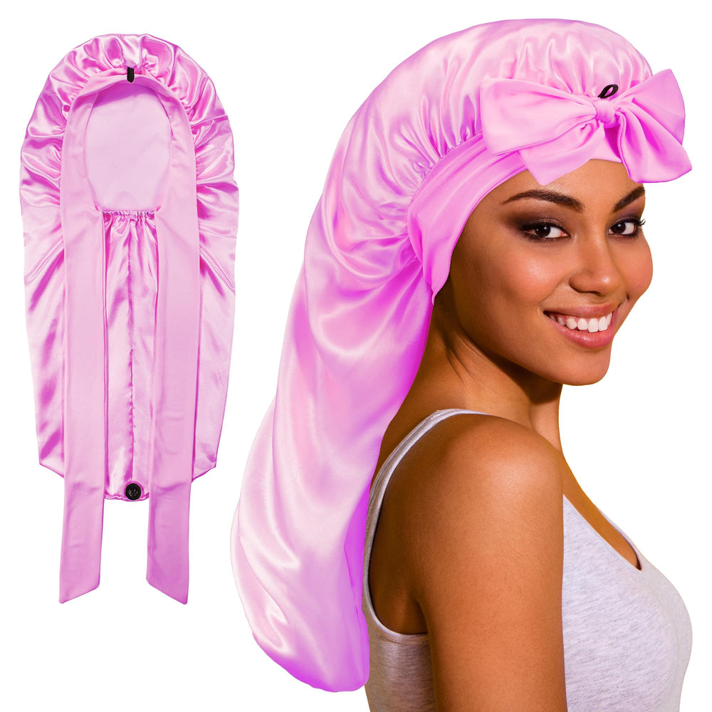 Roybens bonnet satin long bande elastique: maintien sécurisé pendant la nuit.