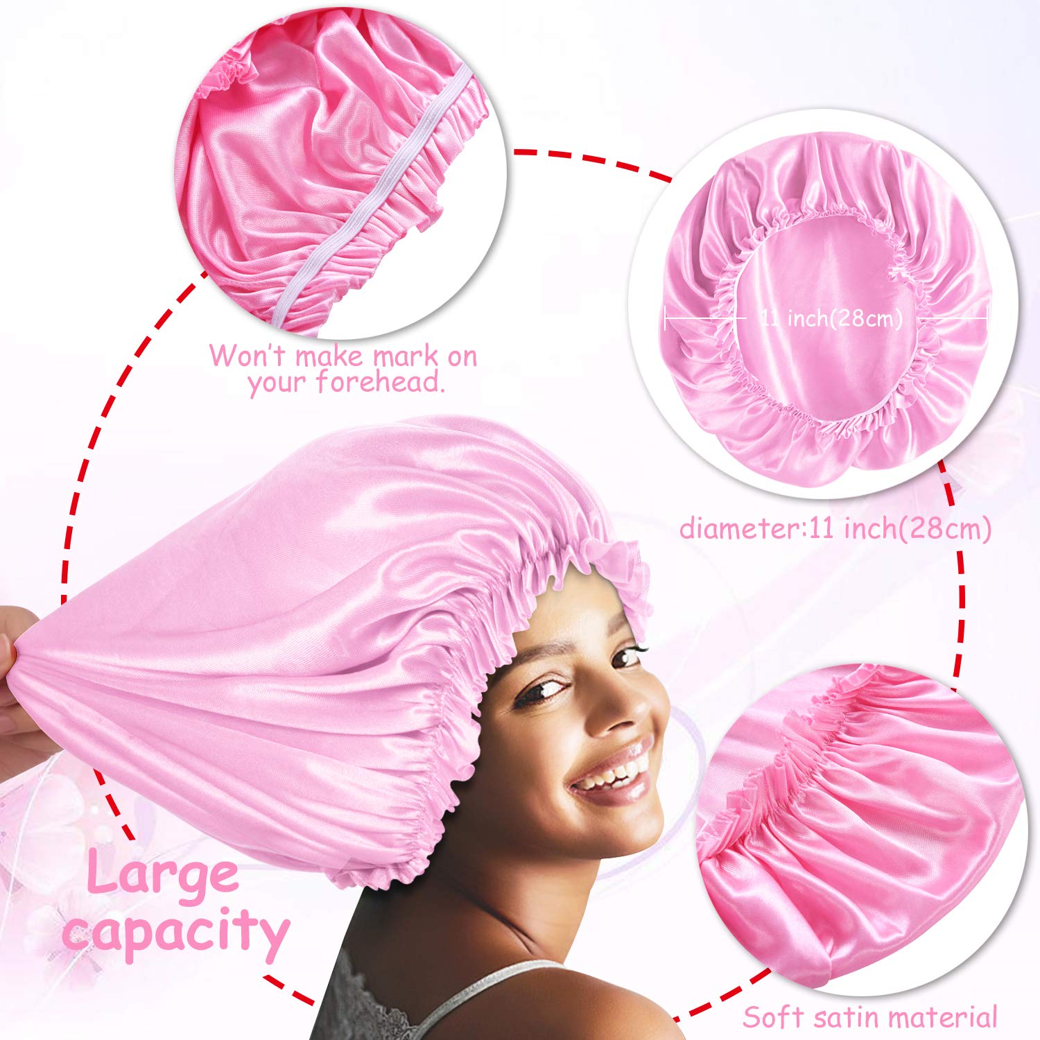 ROYBENS satin bonnet texture douce toucher agréable sur les cheveux