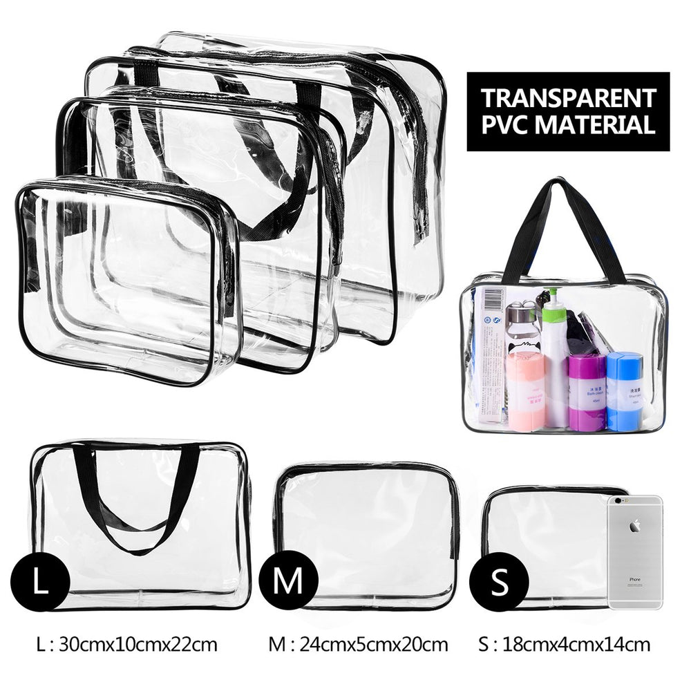 Étui accessoires ROYBENS transparent PVC, rangement pratique pour petits objets.