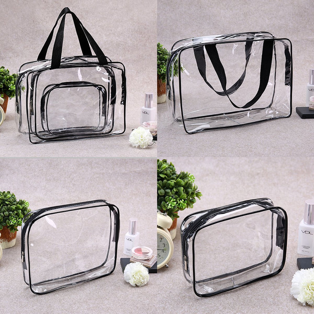 Kit organisation voyage ROYBENS transparent PVC, pratique pour besoins essentiels.