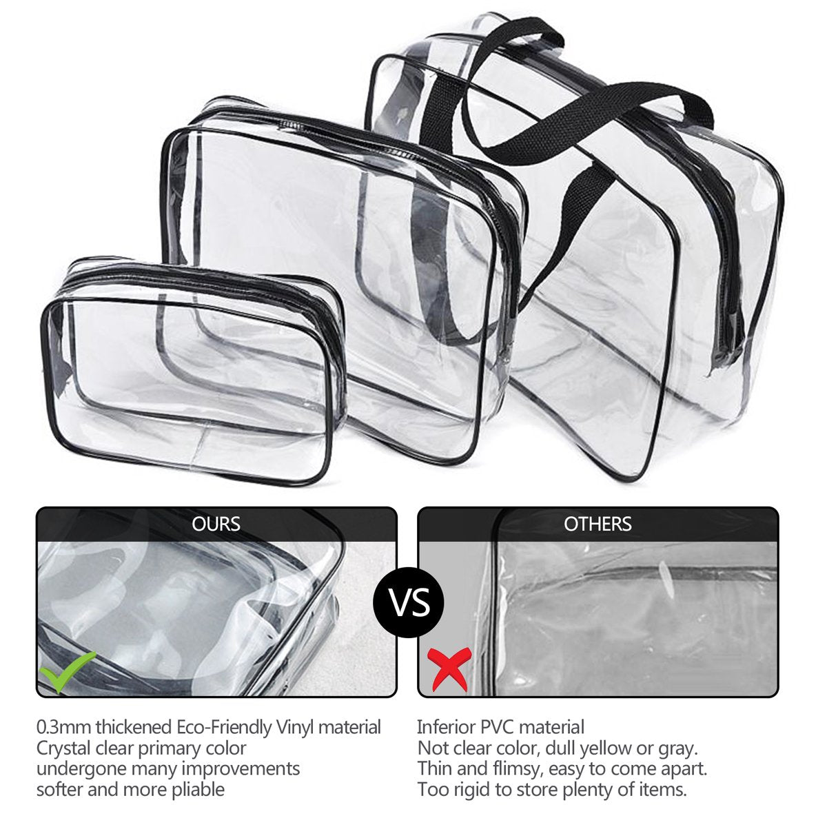 Organisateur voyage ROYBENS PVC transparent, idéal pour compartimenter bagages.