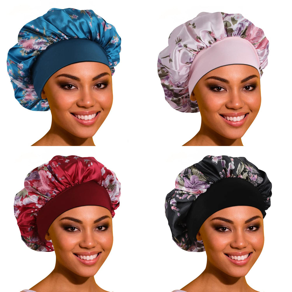 Bonnet satin ROYBENS pour la nuit, grand et confortable pour cheveux longs
