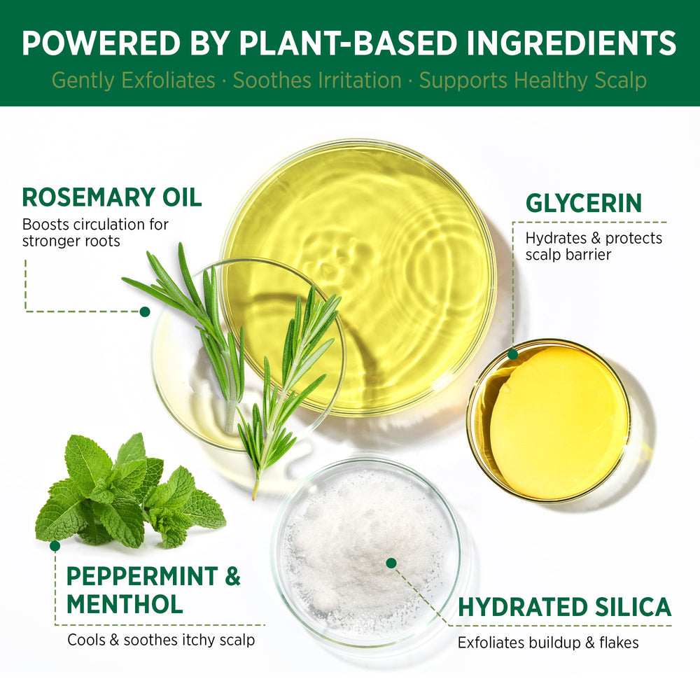 RoyceDerm Rosemary Mint Scalp Scrub applying massage for soothing relief