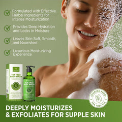 Gros plan : texture crémeuse du gel douche Roycederm.