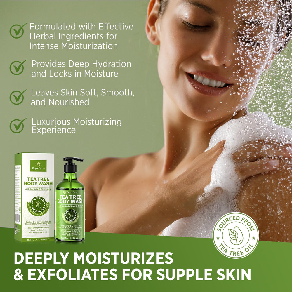 Roycederm Pack 2x — douche et savon antifongique à l’huile d’arbre à thé