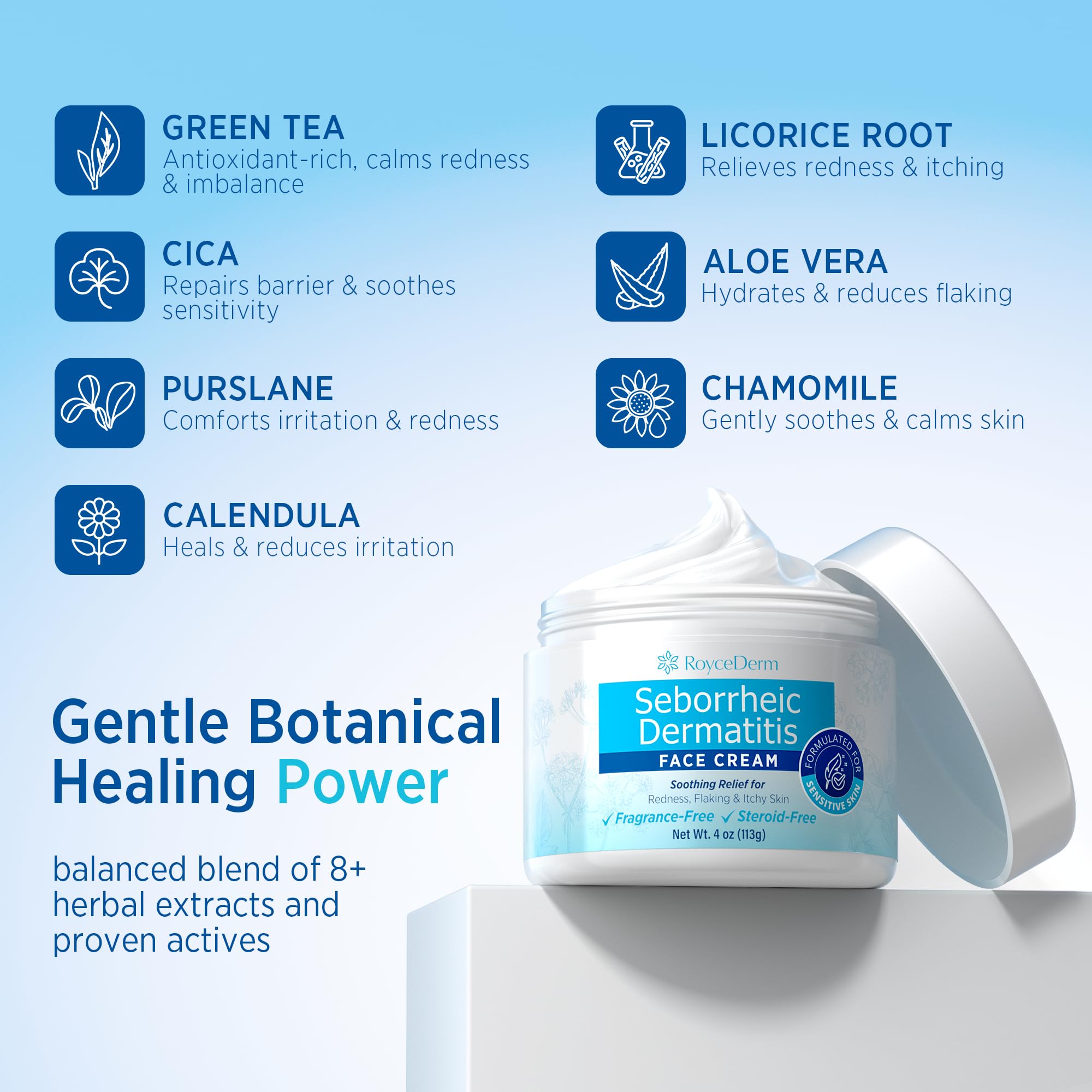 Roycederm Sans Parfum Crème Hydratante légère pour peau délicate.