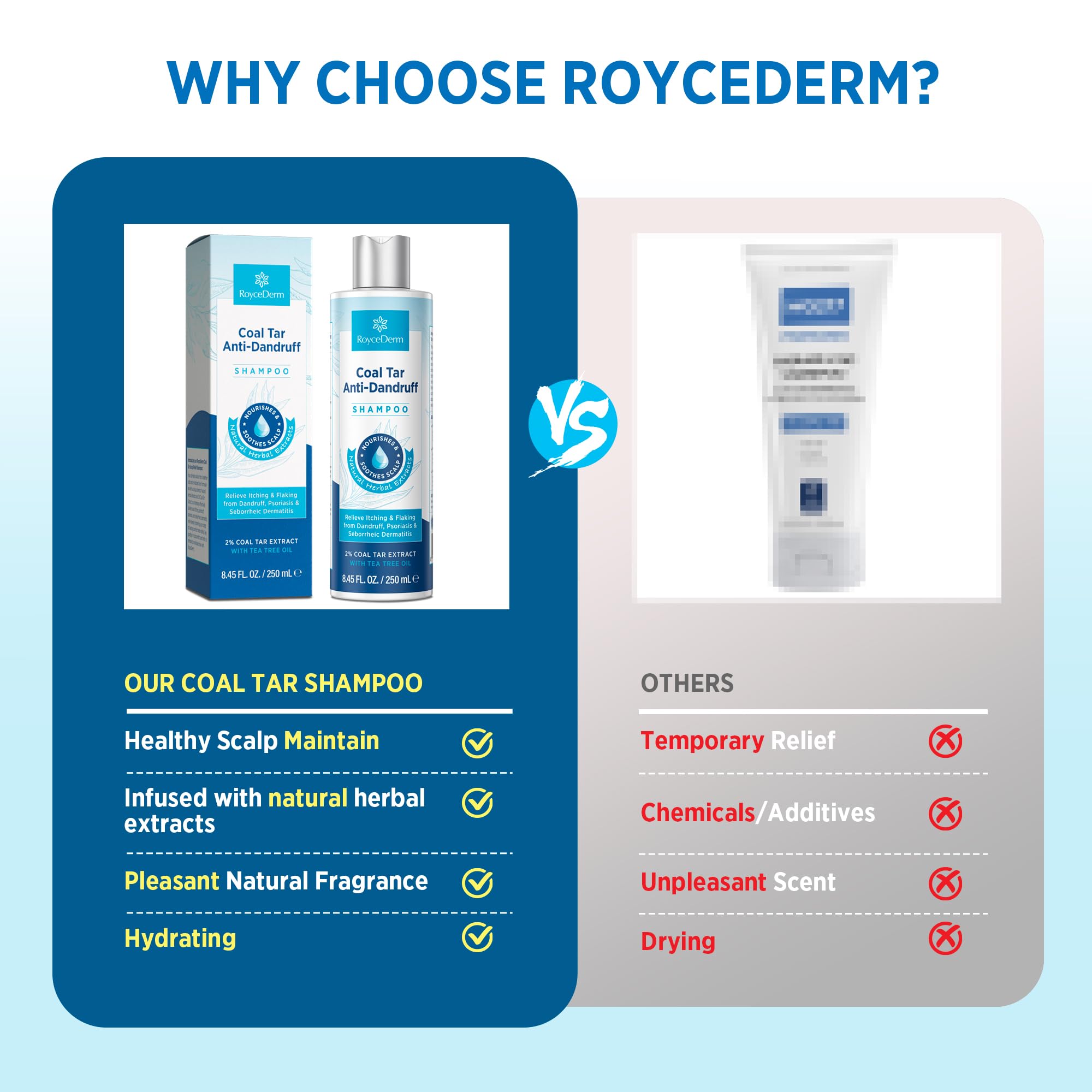 RoyceDerm Shampoing Goudron – extrait tea tree et parfum naturel apportant fraîcheur