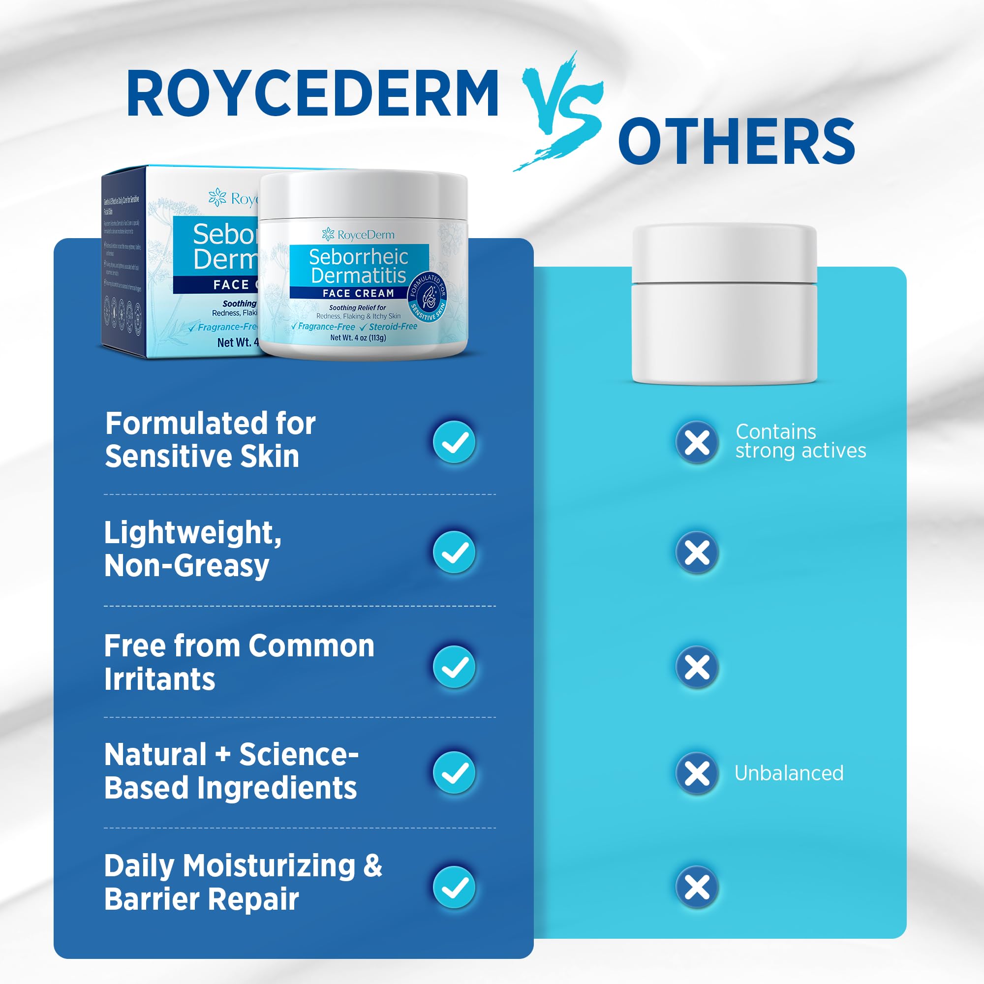 Roycederm Texture Legere Non Grasse – laisse la peau respirer.