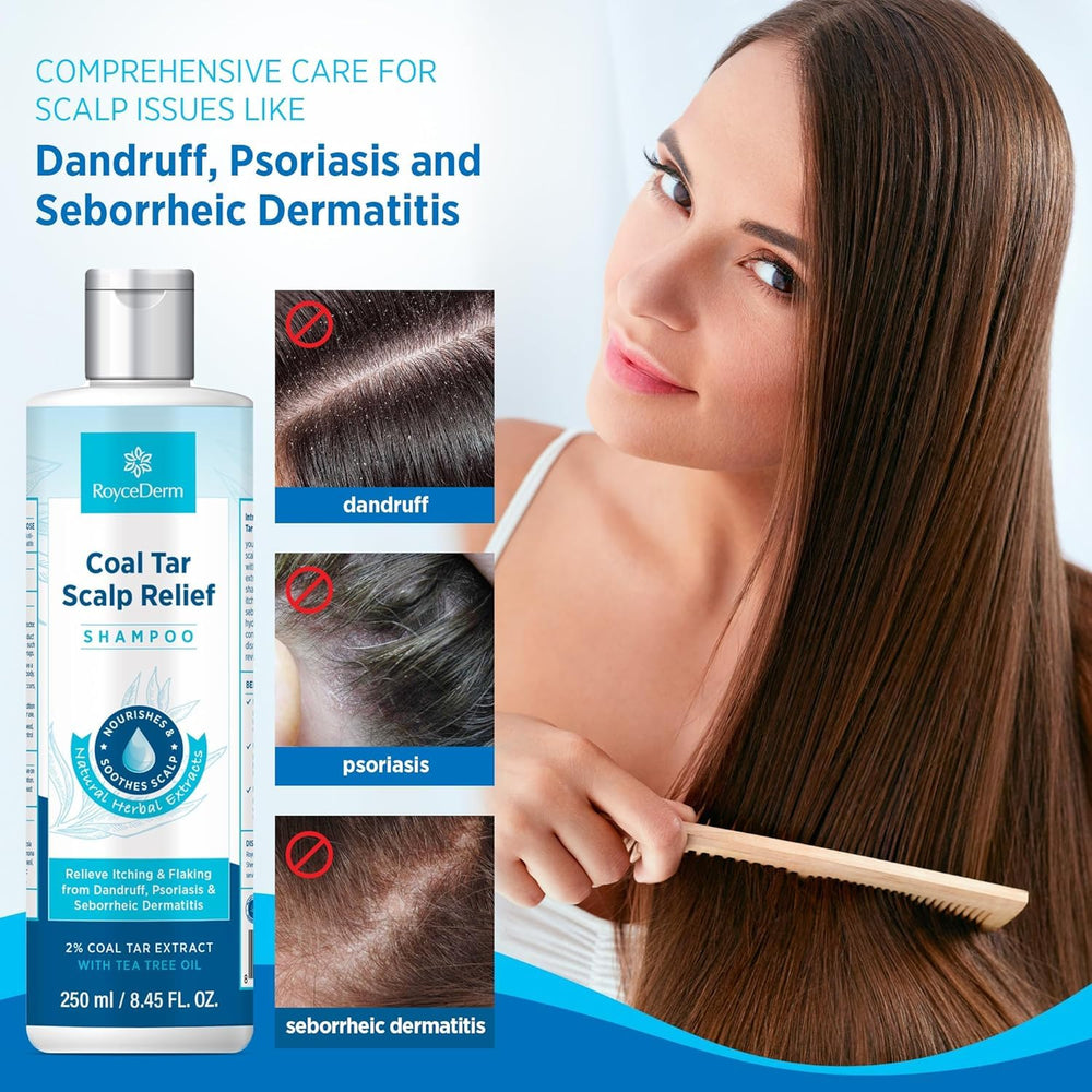 Roycederm versement-shampoing goudron; application précise pour traitement ciblé.