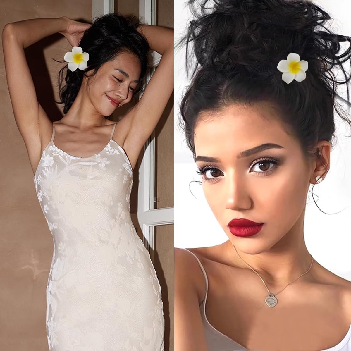 ROYHOO accessoires cheveux mariage frangipanier mousse, parfait pour robe et décolleté