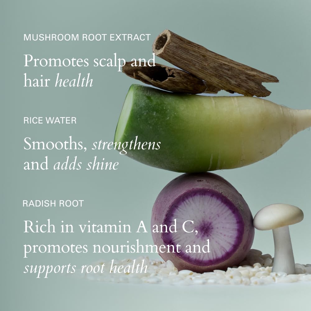 RŌZ Root Lift Spray, ingrédients clés apportant nutrition et brillance.