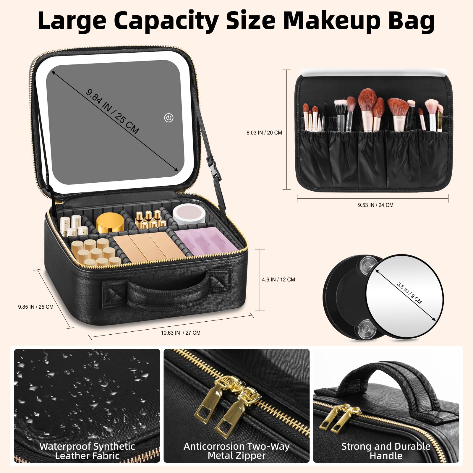 RRtide coffret maquillage avec diviseurs réglables, organisation personnalisée et rapide.