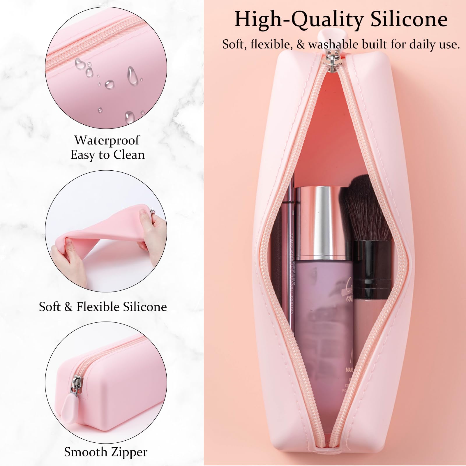 RSRSLEII étui pinceaux durable silicone: matériau résistant et entretien facile.