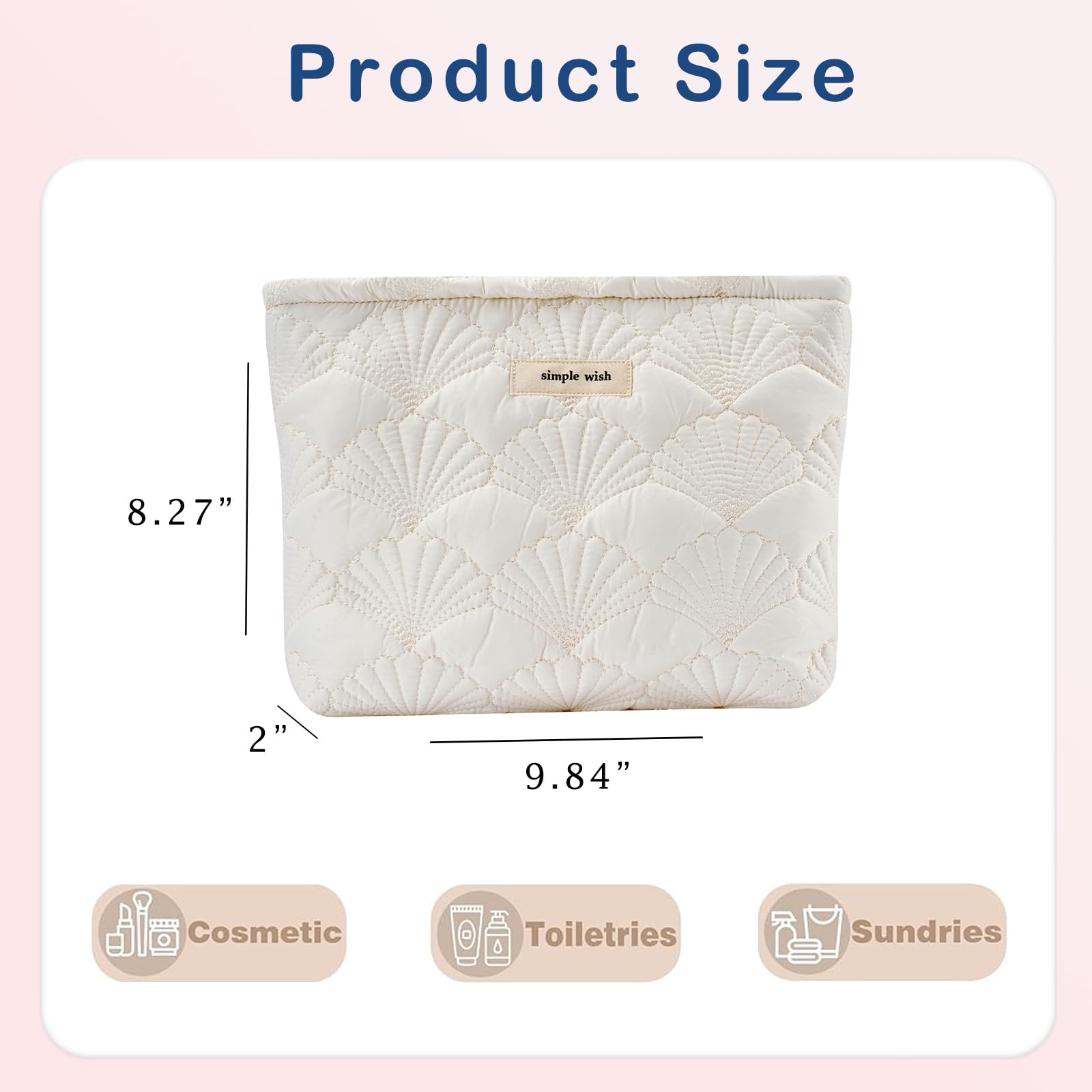 RSRSLEII sac maquillage coquillage motif, élégant et léger pour le quotidien