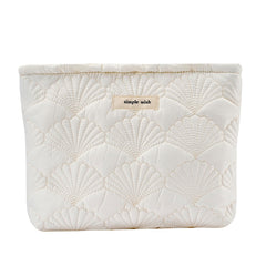 RSRSLEII sac maquillage matelassé coton Coquette, détail coquillage, touche douce et pratique