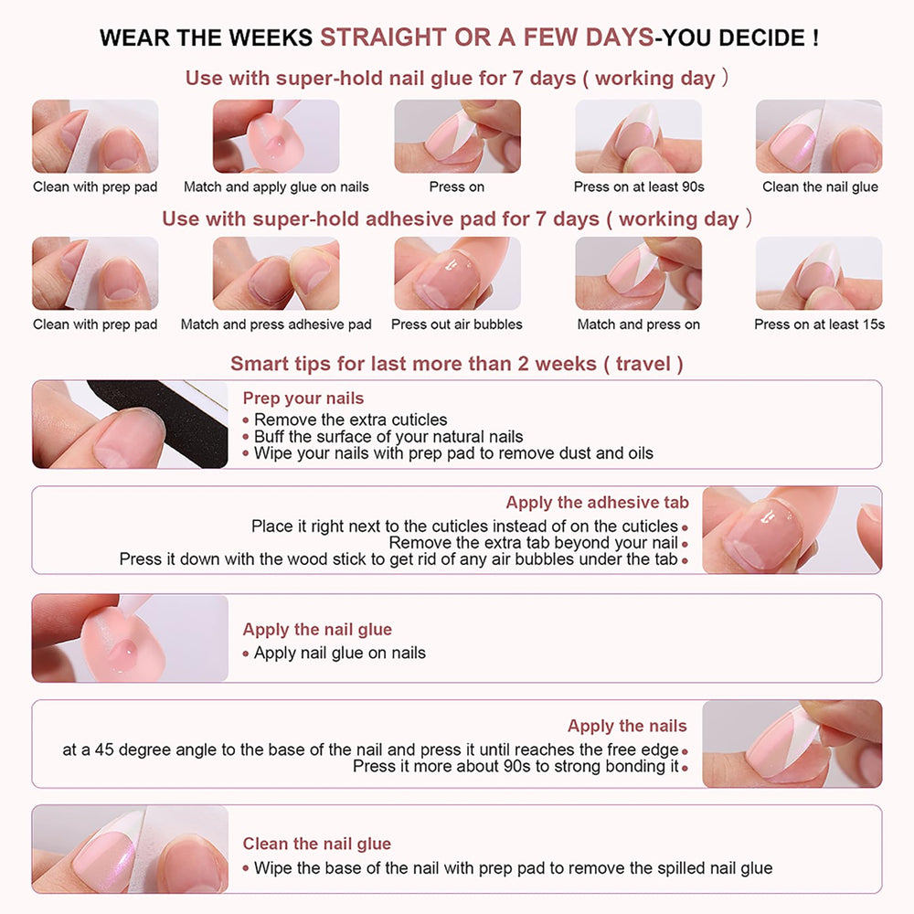 Ongles RTKHFZE ensemble 24 ongles 12 tailles incluses.