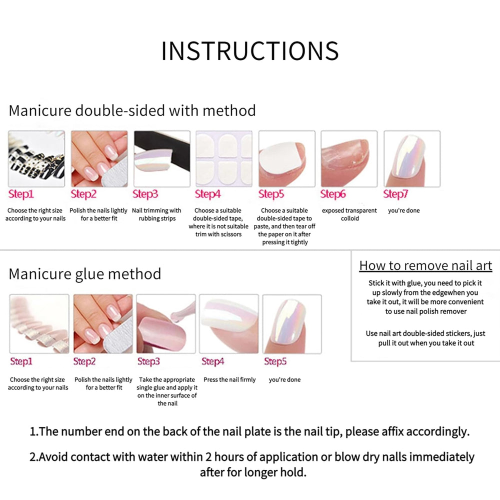 lime à ongles fournie et adhésifs en gel réutilisables pour plus de flexibilité.