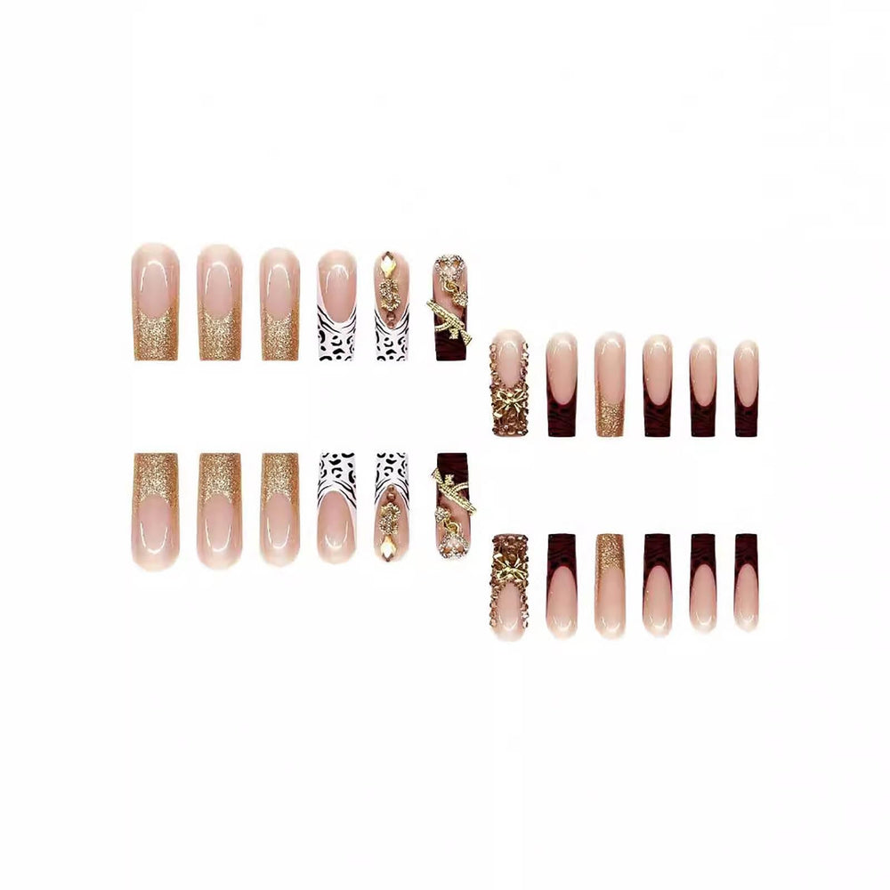 Ongles RTKHFZE XL auto-collants avec paillettes et accessoires festifs pour briller.