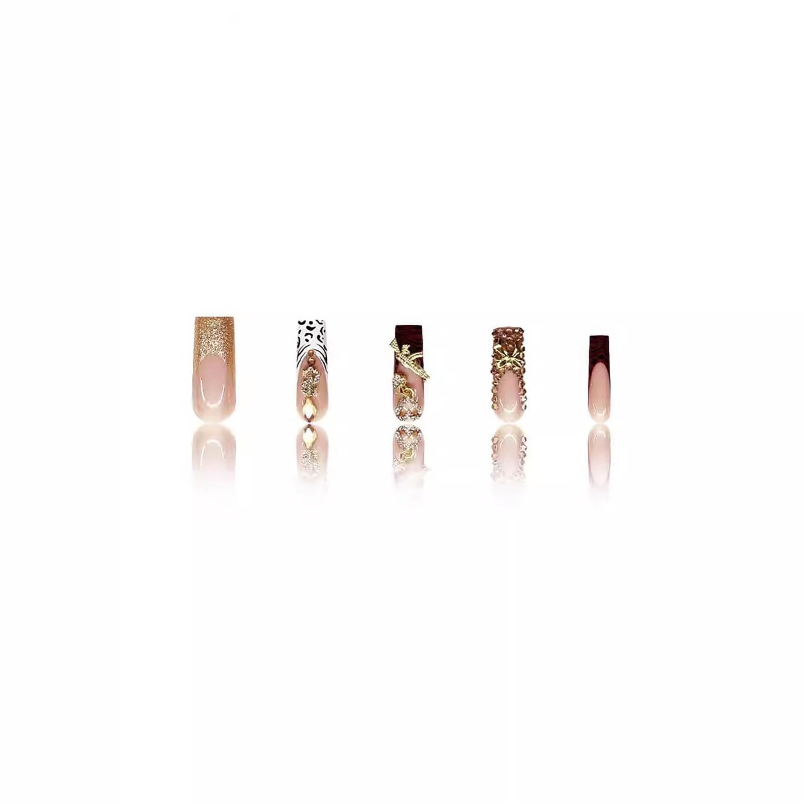 Ongles RTKHFZE décorés de strass brillants pour une soirée glamour.