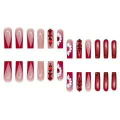 RTKHFZE: ongles press-on design glitter pour un effet scintillant.