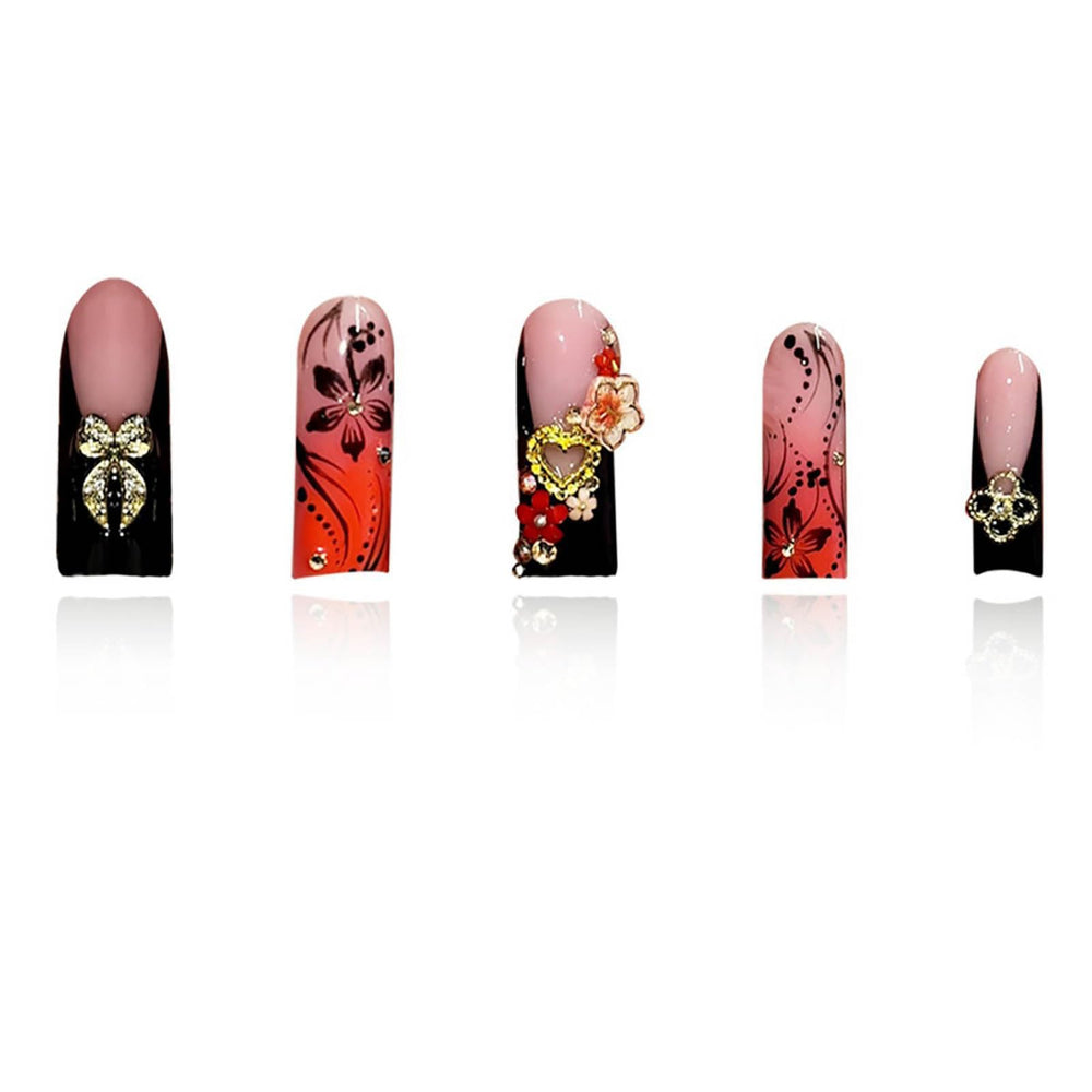 Ongles RTKHFZE rose francais avec paillettes scintillantes.