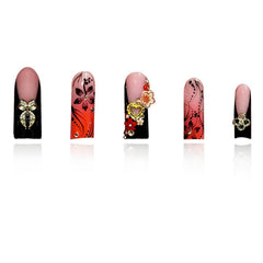 Ongles RTKHFZE rose francais avec paillettes scintillantes.
