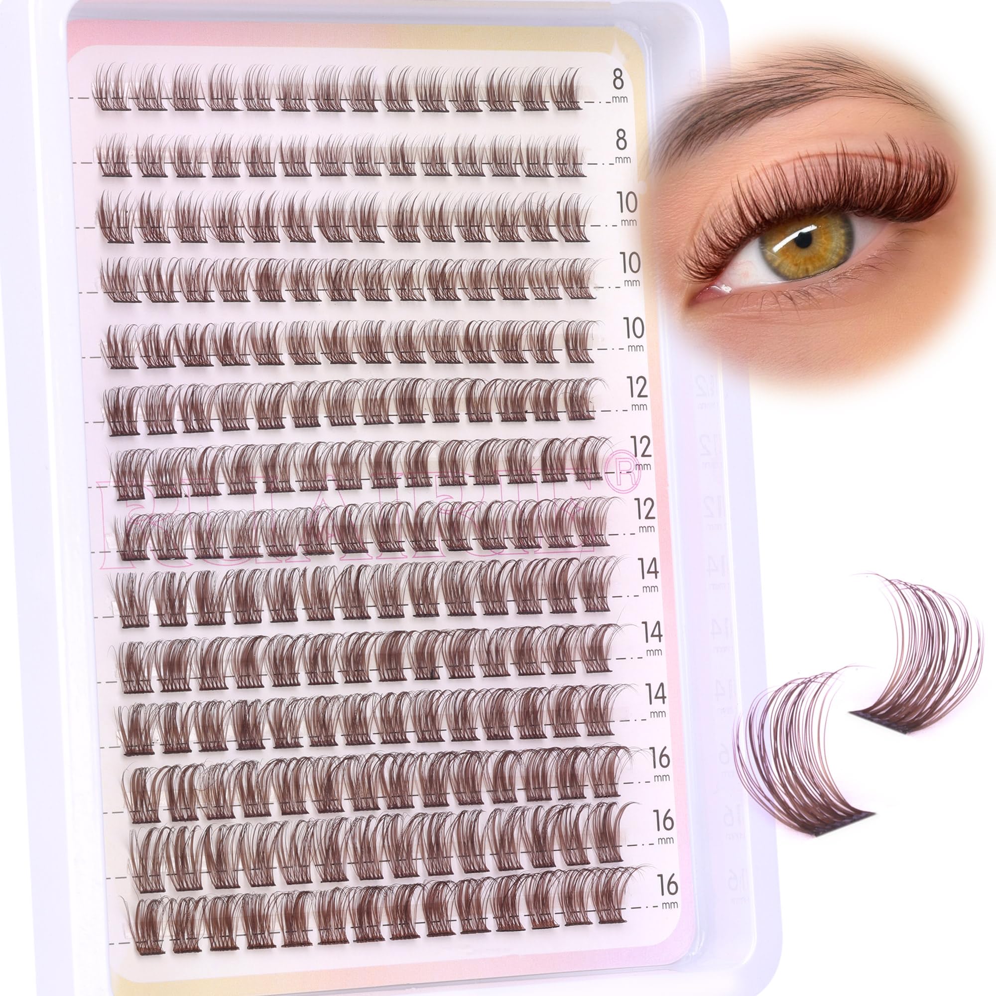 Ruairie clusters bruns — ensemble cils pour look naturel et pratique.